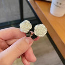Women Camellia Milk White Color Barrettes Hairpin Hair Accessories Slid Clip