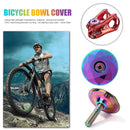 1-1/8 inch Bike Stem Top Cap MTB Bicycle Headset Cap Cover with Bolt Burnt Blue
