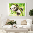 5D Panda Bamboo Mosaic Full Round Diamond Drawing Handmade Rhinestone Craft Gift