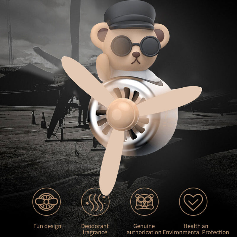 Silicone Car Air Freshener - Cartoon Bear Pilot Modeling Aromatherapy (B)
