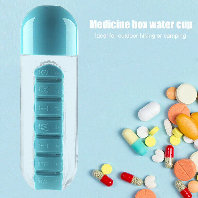 Portable Outdoor Water Bottle with Medicine Convenient Travel Hiking Drinkwar