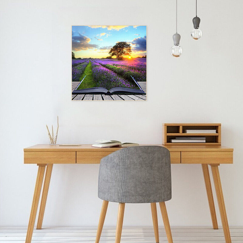 Sunrise Flower Sea Full Round Drill Mosaic Art Picture 5D Diamond Painting