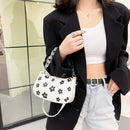 Floral Pattern Printing PU Leather Handbag Ladies Fashion Chain Underarm Bag
