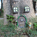 3pcs/Set Lovely Mini Landscape Fairy Windows Door Set for Outdoor Yard Ornament