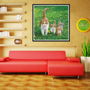 5D DIY Full Drill Diamond Painting Cats Family Cross Stitch Embroidery Kits