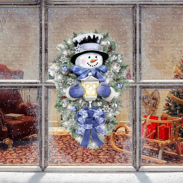 Christmas Decoration Stickers for Home Outdoor Window Snowman Wreath Xmas