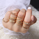 Punk Band Women  Stacking Knuckle Finger Ring Crystal Rhinestone Boho Jewelry
