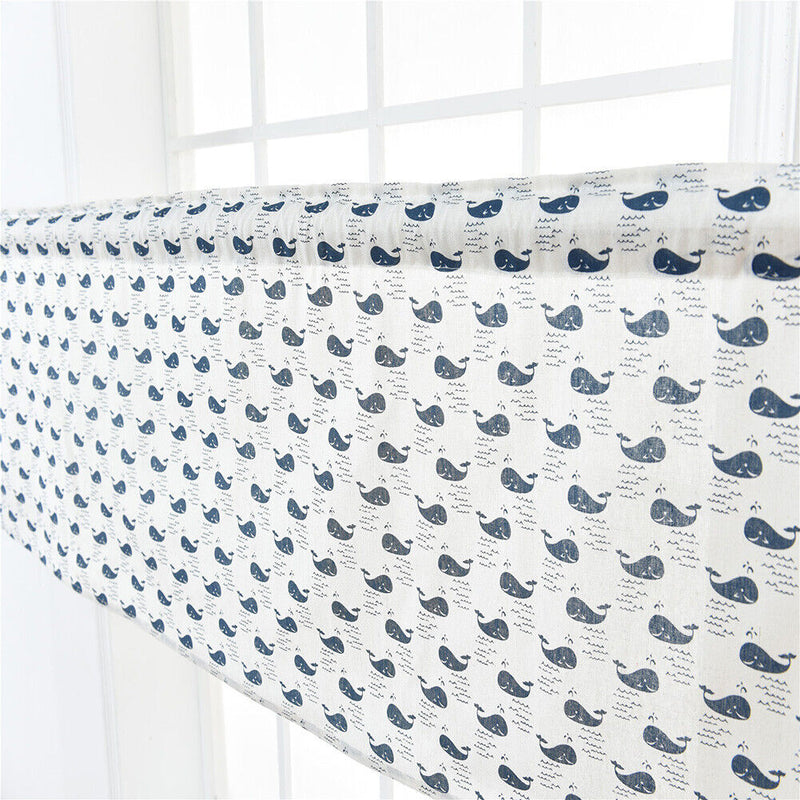 Short Curtain Shading Curtains Home Decor for Window Screen (Sea Whale)