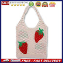 Korean Knitted Shoulder Bags Women Summer Strawberry Hollow Crochet Beach Totes