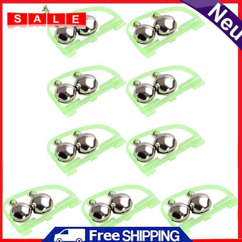 10pcs/Set Luminous Twin Bells Fishing Bite Alarms Portable Fishing Tackle