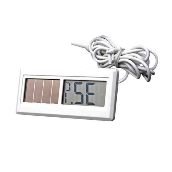 Potable Solar Powered Digital LCD Thermometer -50 150 Sensor Cable 1M