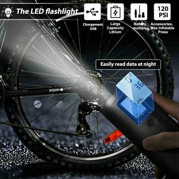 Rechargeable Electric Air Compressor Car Bicycle Inflator Pump Tire AU L2U3