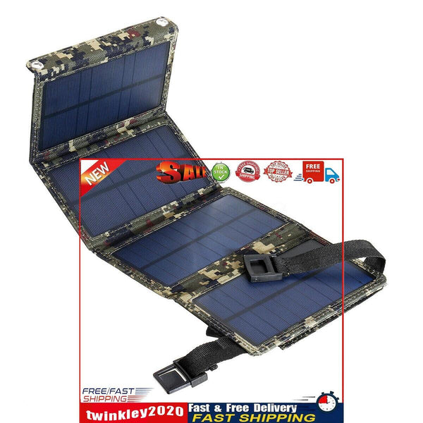 Waterproof 20W 5V Foldable USB Solar Panel Charger for Hiking (Camouflage) Newly