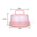 10 inch Round Portable Cake Box Fresh-keeping Case Birthday Decor (Pink) Newly