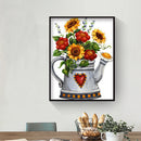 Sunflower Spray Full Round Drill Mosaic Diamond Painting Picture of Rhinestone