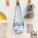 Women Canvas Tie Dyeing Messenger Bag Zipper Small Handbag (Light Blue)