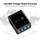 LED Mobile Phone Wall Chargers 4 Ports USB Tablet Charger Adapter (Black)