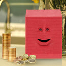 Creative Face Electric Safe Eating Coin Piggy Bank Money Saving Box (Red) Newly