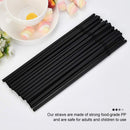 2XDrinking Straws Stripe Colourful Plastic Drinking Straws (100 Pack Black)