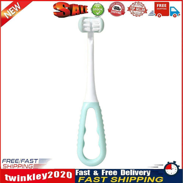 3 Sided Silicone Safety Teeth Brush Oral Dental Clean Toothbrush (Blue) Newly