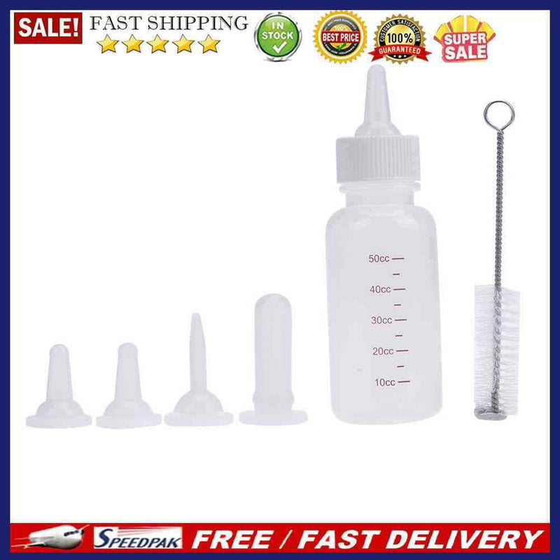 6pcs Puppy Kitten Feeding Bottle Pet Dog Cat Nursing Water Milk Feeder Kit