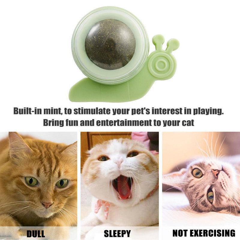 Cat Catnip Rotating Ball Cleaning Teeth Molar Interactive Pet Toys (Green)