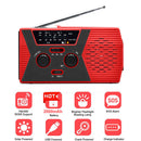 Portable Emergency Radio Solar Weather Radios with Hand Crank (US Red) Newly