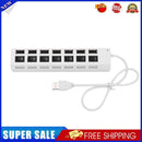 7 Ports High Speed USB 2.0 Hub Splitter w/ON/OFF Switch for Laptop (White)