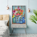 Full Embroidery Flower Pattern DIY 11CT Stamped Canvas Needlework Set Home Decor