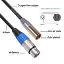 XK101K18 Mini XLR Male to XLR Female Video Audio Cable Adapter for Canon Ca