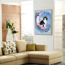 Full Round Drill Mosaic Craft Picture DIY Moon Cat Rhinestone Diamond Paint