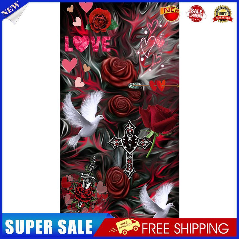 Cross and Dove on Flowers Oil Paint By Numbers Kit DIY Acrylic Painting Art