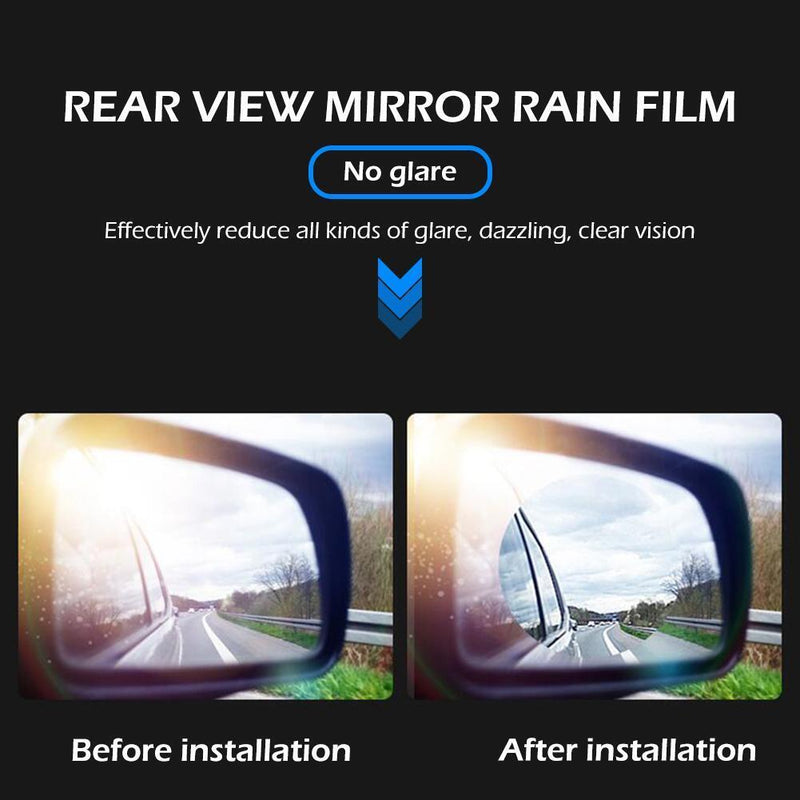 100x150mm Car Rearview Mirror Rainproof Films+Reflective Styling Decals Sti