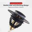 Stainless Steel Bathroom Sink Plug Wash Basin Bounce Drain Filter (Black) Newly