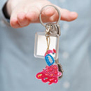 4pcs DIY Full Drill Diamond Key Chain Phenix Pendant Embroidery Keyrings Craft