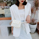 Women Canvas Shoulder Bag Flower Daisy Pleated Belt Crossbody Flap Handbags