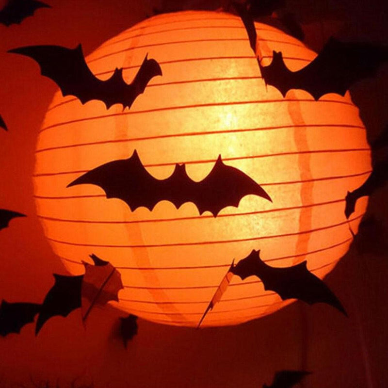 12 Halloween Bat Black Vinyl Stickers Window Decorations Spooky Party Kids/