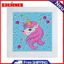 DIY Diamond Painting Beauty Pink Horse Cross Stitch Mosaic Embroidery with Frame