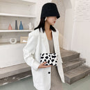 Fashion Cow Zebra Pattern Plush Purses Card Holder Wallet Women Clutches Hand