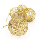 6pcs Luxury Christmas Fixed Ball Hollow Wire Home Party Wall Hanging Ornament