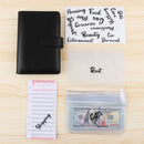 Bill Planner PU Leather Labels A6 Binder Cover Cash Budget Binder Pockets