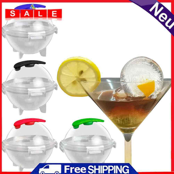 4pcs DIY Ice Ball Sphere Round Mold Funnel Whiskey Ice Cube Hockey Bar Accessory