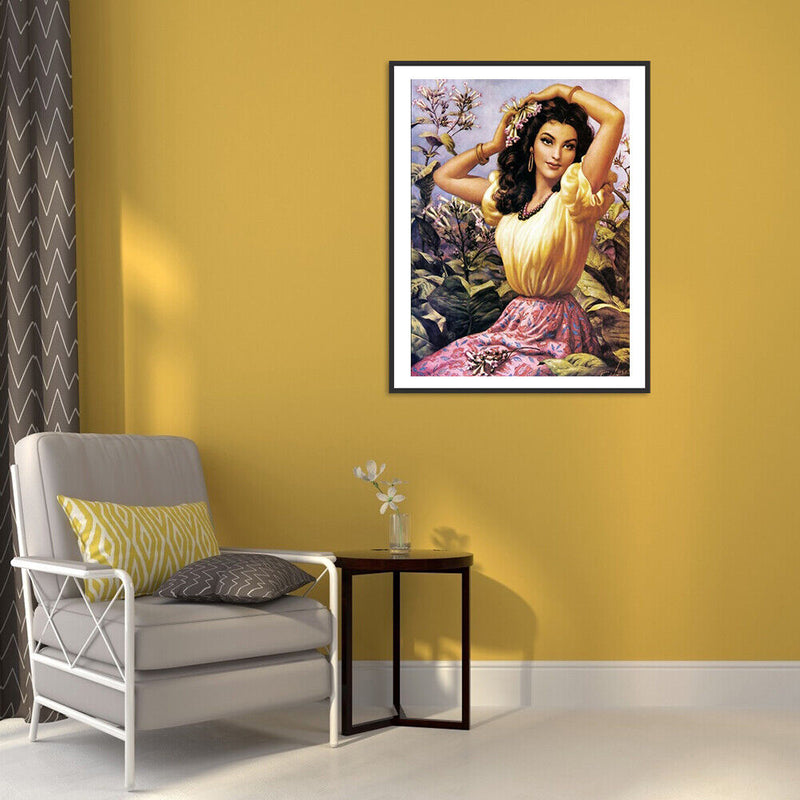 Hand Painted Digital Oil Picture DIY Women Paint By Numbers Kit Canvas Craft