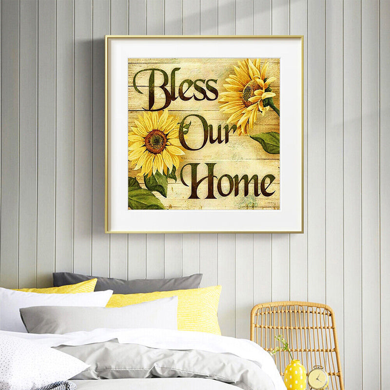 5D DIY Diamond Painting Sunflower Full Round Kit Rhinestones Mosaic Home Decor