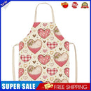 Heart Print Kitchen Linen Apron Waterproof Home Cooking Bibs (82x68cm)