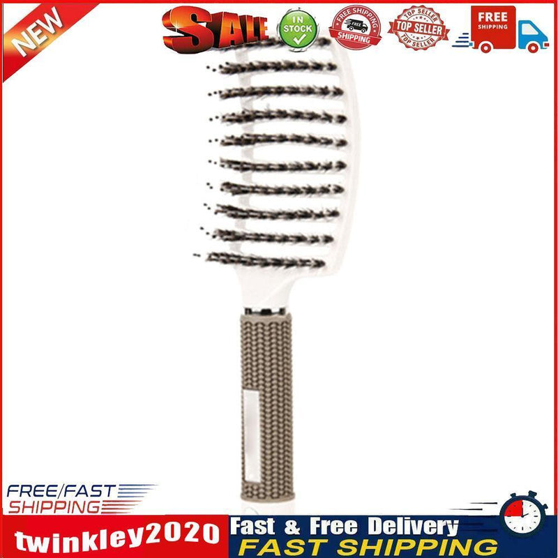 Multifunction Curved Shape Comb Hairdressing Massage Comb Brush (White) Newly