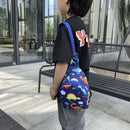 Children Cute Cartoon Print Nylon Chest Bags Mini Crossbody Bags (Blue)