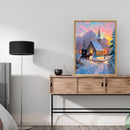 Snow Scene Drawing Frameless DIY Oil Paint by Numbers Canvas Home Decor Kit