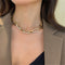 Diamond Fashion Necklace Hip Hop Link Chain Inlaid Rhinestone Cuban Necklace