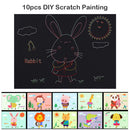 10pcs DIY Animal Series Scraping Painting Educational Learning Drawing Toys